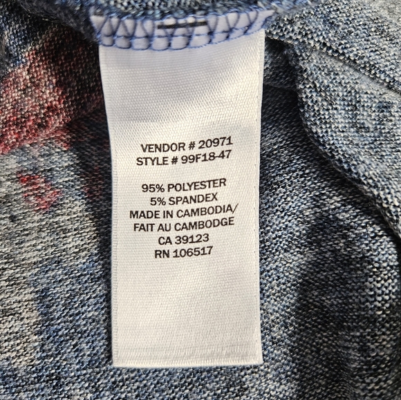 Northern Reflections Blue Floral Cowl Neck Tunic Top - Picture 7 of 7